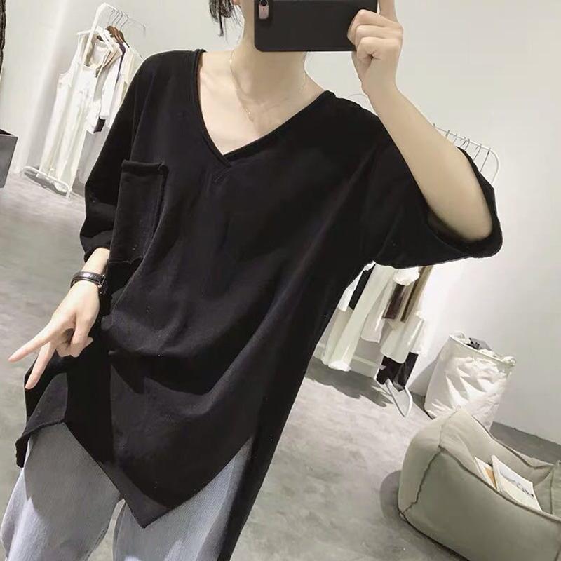 Fashion Women V-neck Short Sleeve Casual T-Shirt