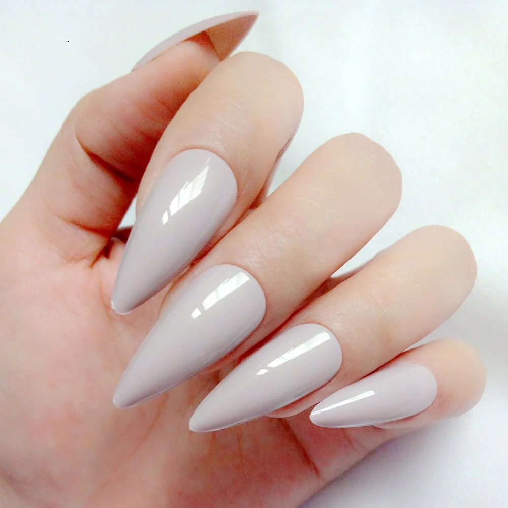 24Pcs Shiny Dark Brown Artificial Fake Nails Long Stiletto False Nails For Design DIY Lady Finger Tips Manicure Tool-Nail Inspo