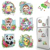 (US Local)6Pcs Acrylic  Animals Diamond Painting Fridge Magnet for Whiteboard