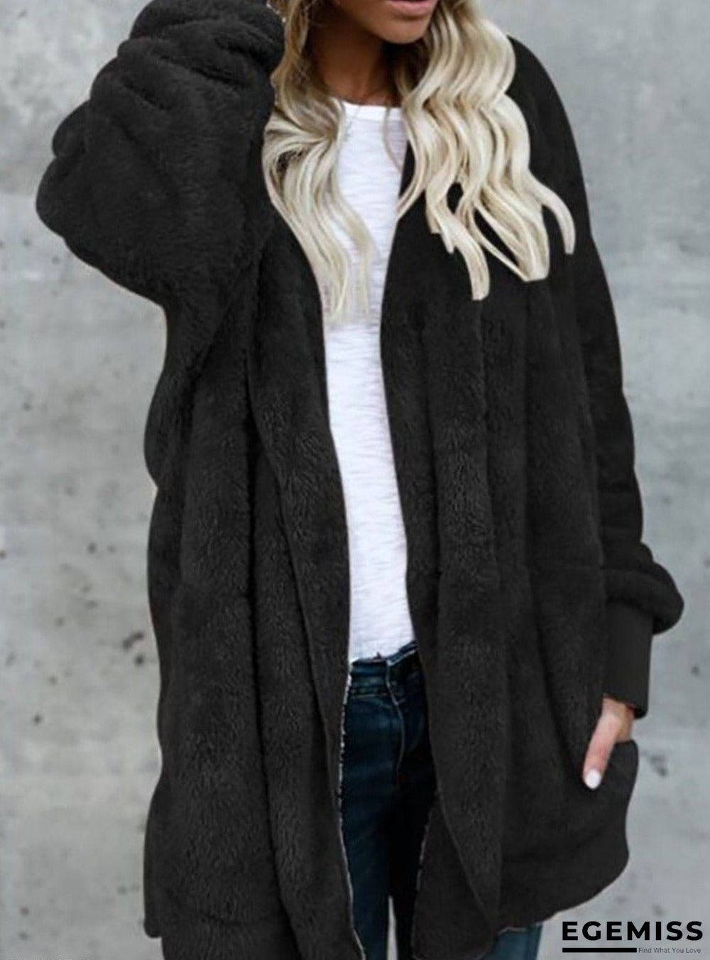 Casual Warm Plush Mid-Length Coat | EGEMISS