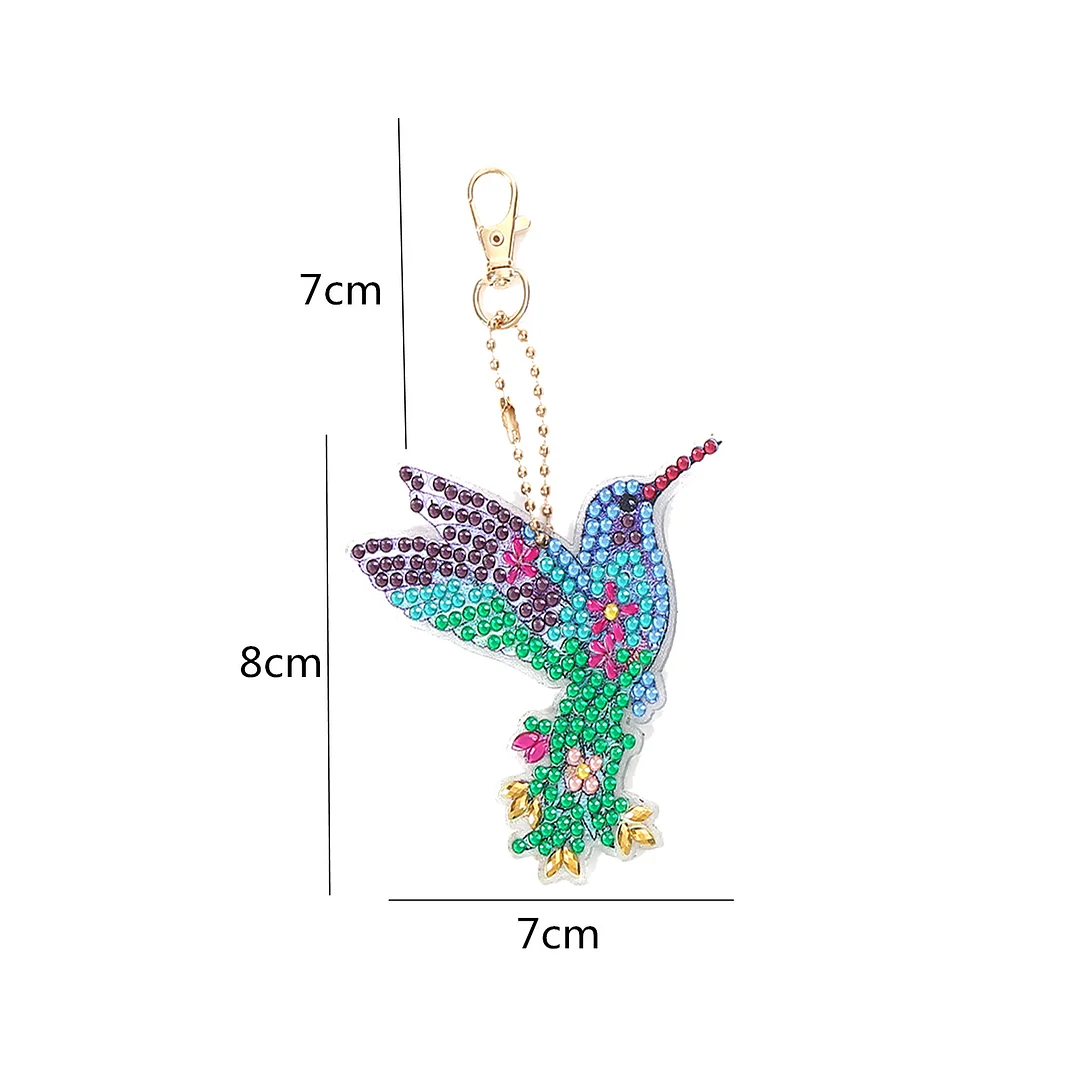 4pcs DIY Diamond Painting Keychain - Hummingbird(Double Sided)