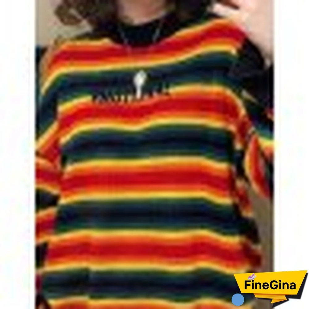 Rainbow Striped Pullover Sweater