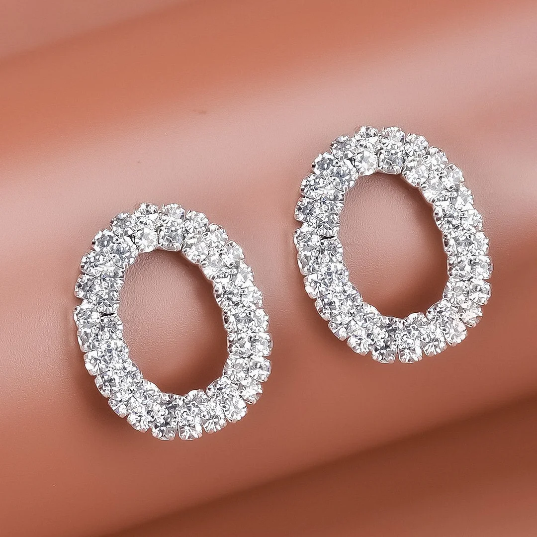 Shining oval shape women fashion earings