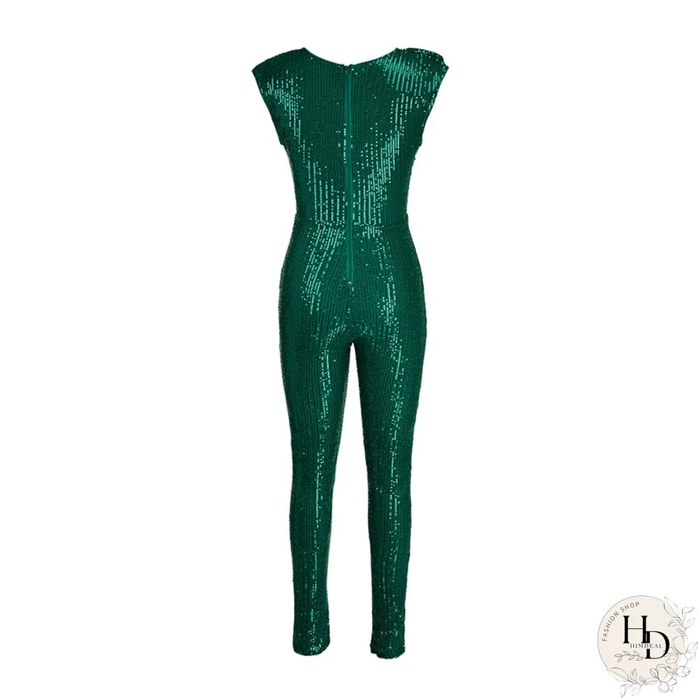 Silver Fashion Sexy Solid Without Belt O Neck Regular Jumpsuits