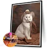 Diamond Painting-DIY Full Round Drill Cowboy Cat