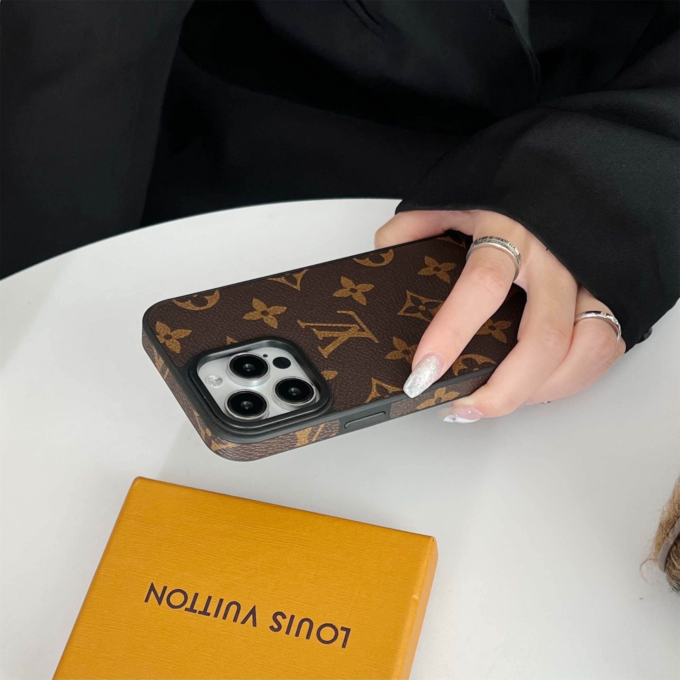 Luxury Louis Vuitton Canvas Leather Monogram Apple iPhone Drop Case
