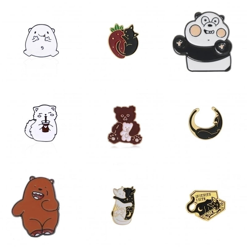 Cute Bear Panda Cat Alloy Women’s Brooches