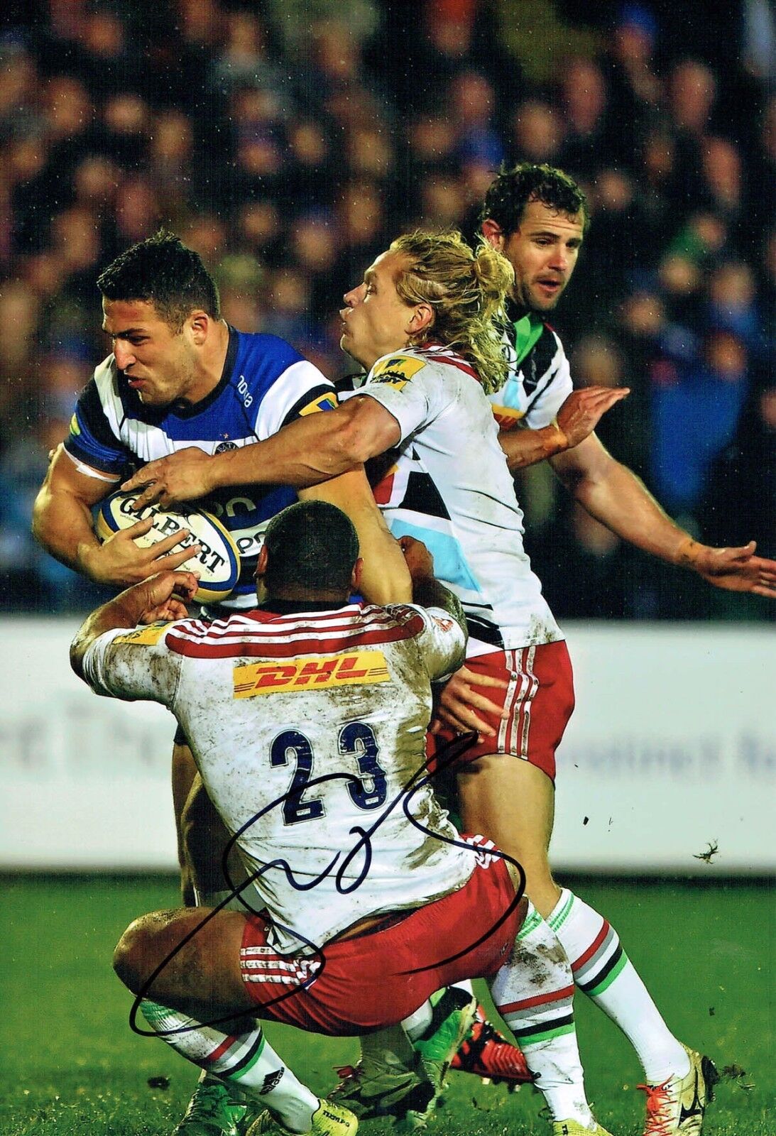 Sam BURGESS Bath Rugby Union Signed Autograph RARE 12x8 Photo Poster painting 4 AFTAL COA