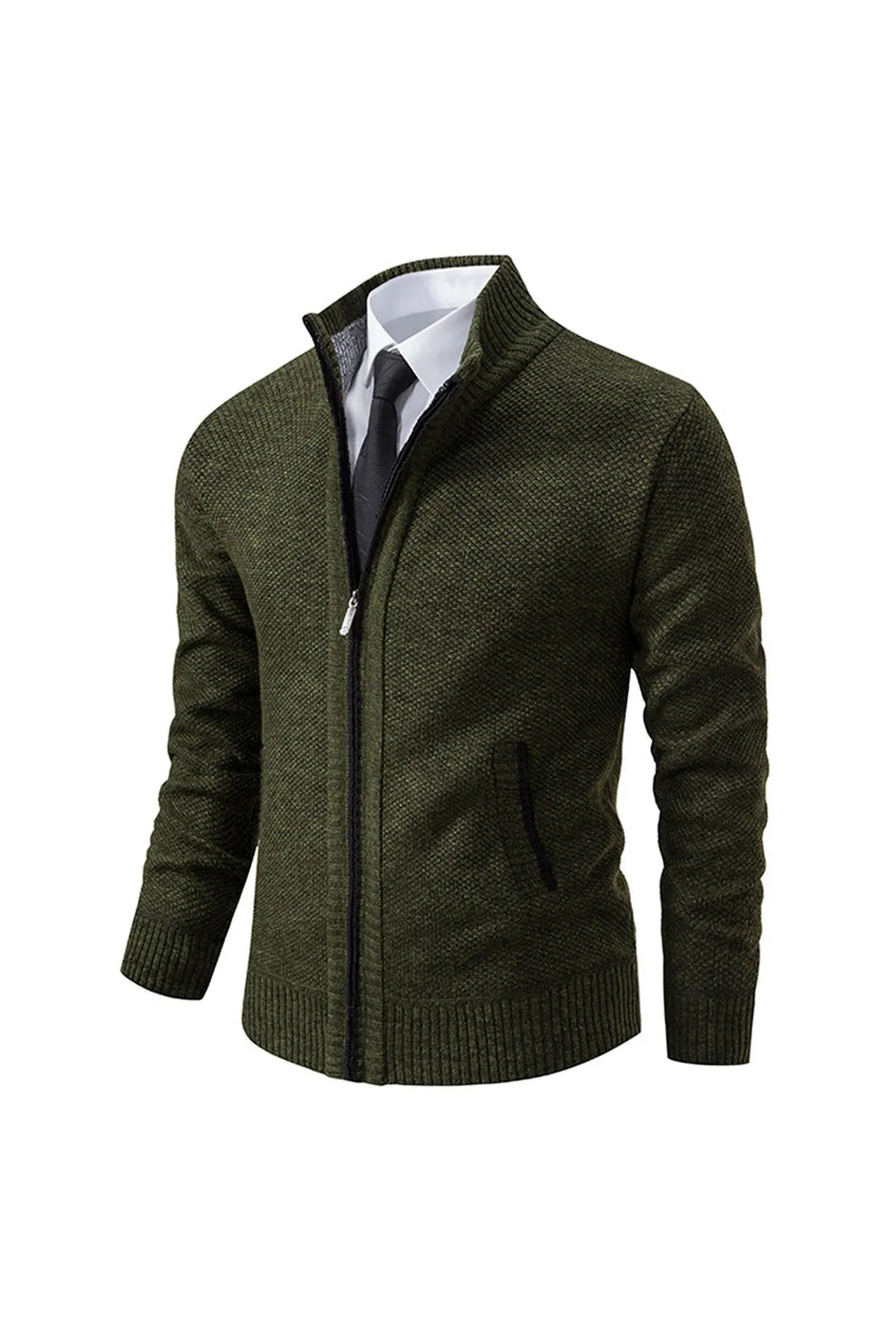 Men's Renzo Cotton-Blend Zip Jumper &ndash; Textured Knit Layering
