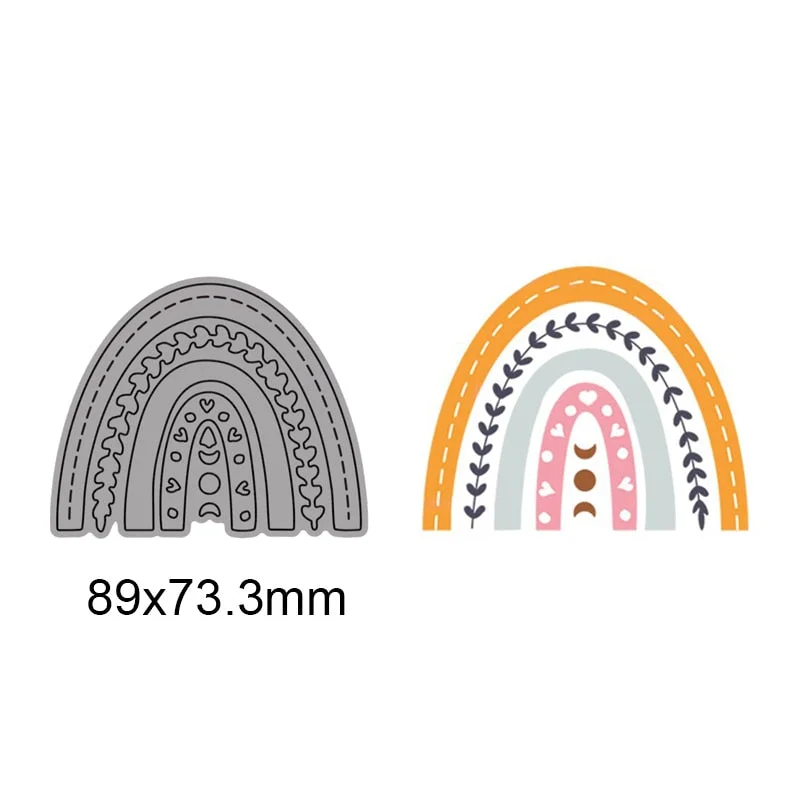 Curved Side Semicircle Rainbow Heart DIY Craft Metal Cutting Die Scrapbook Embossed Paper Card Album Craft Template Stencil Dies