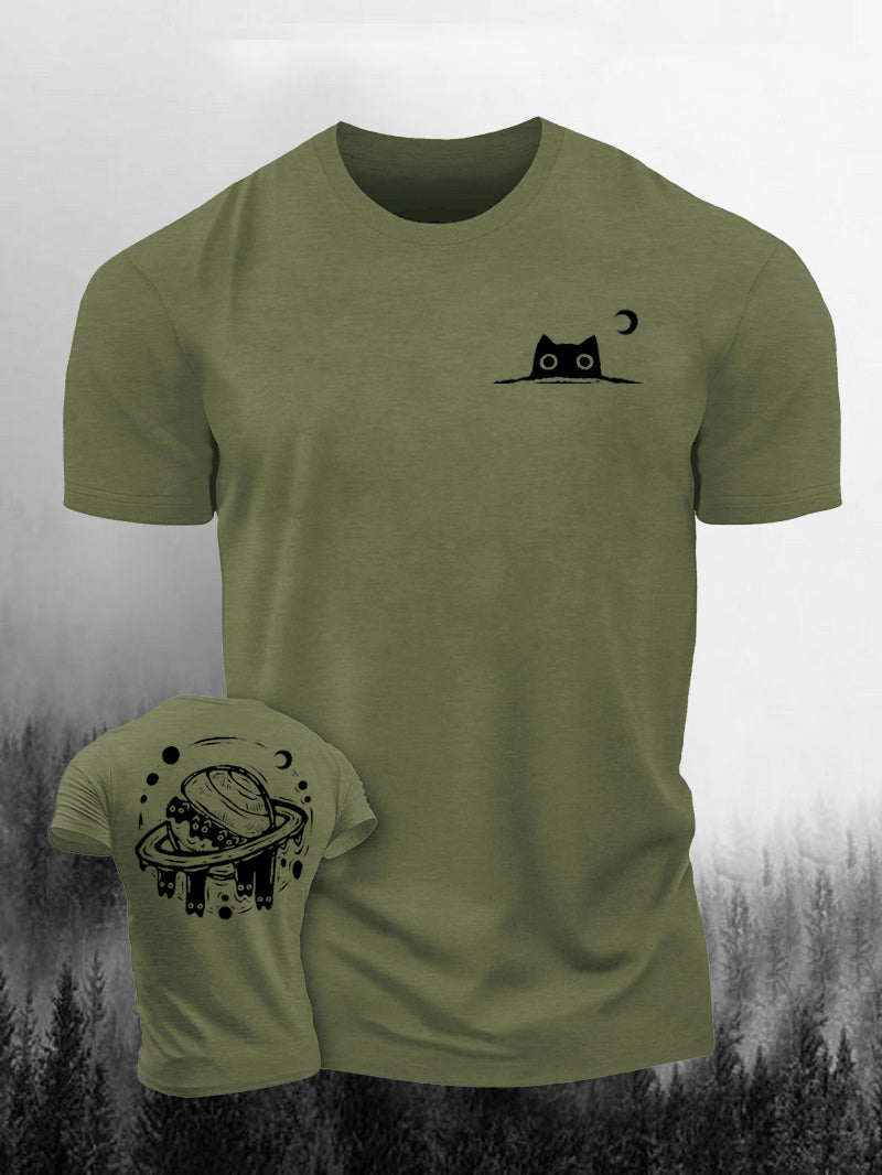 Men's Starship Captain Cat Short-Sleeved Shirt