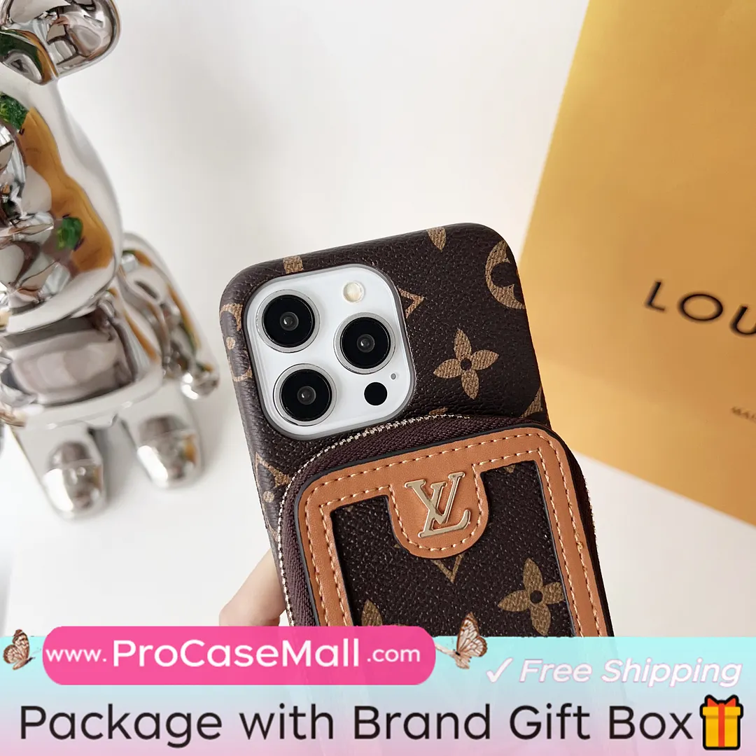 LV Monogram Canvas Wallet Crossbody Apple iPhone Case