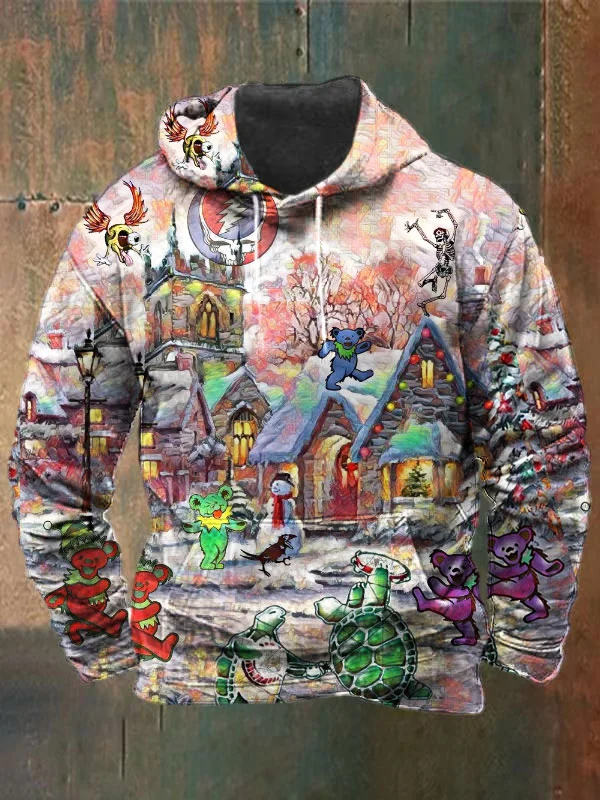 Unisex Bear Print Heavyweight Hoodies