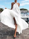 Solid Color Backless Halterneck Maxi Dresses