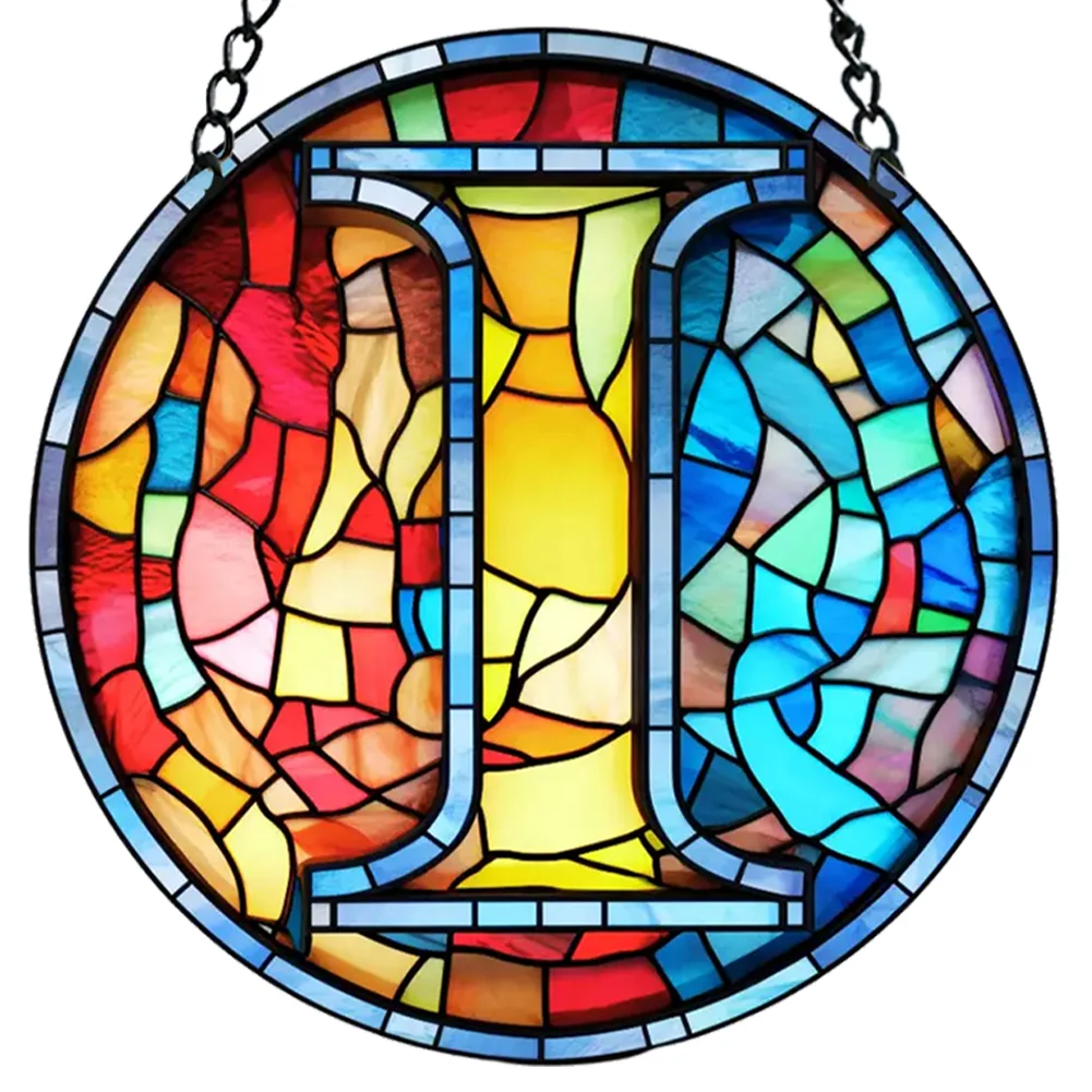 Acrylic Suncatcher Home Decoration Panel A-Z Letter Door Sign Hanging Decoration