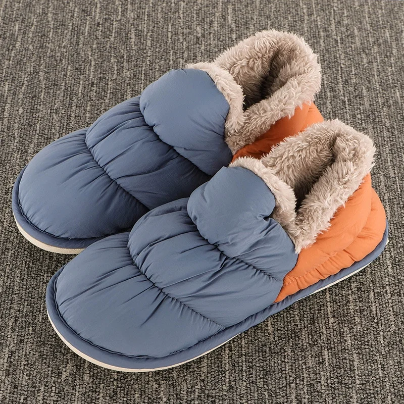 Qengg Wamr Winter Women Slippers Soft Non-slip Velvet Cotton Woman Slippers Winter Warm Home Furnishing Waterproof Footwear