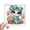 5D DIY Partial Special Shaped Drill Diamond Painting Cat Wall Decor 19.2x19.2cm