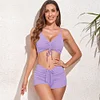 Gioiacombo™ Costume da cravatta con coulisse e scollo a V da bagno diviso