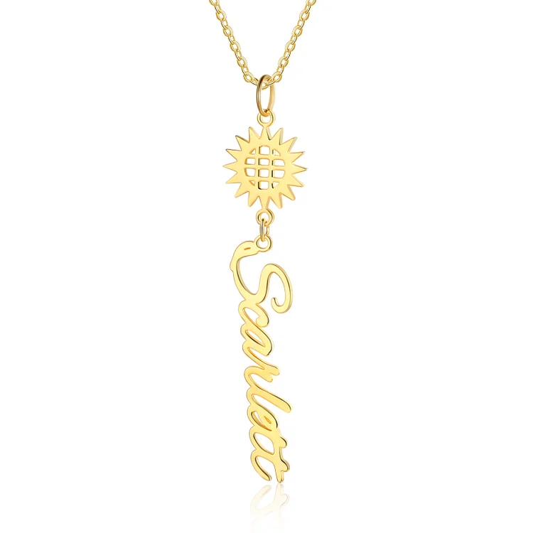 Personalized Sunflower Name Necklace Gifts for Her