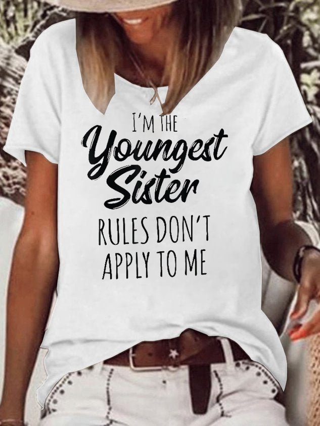 I'm The Youngest Sister Printed Women's T-shirt