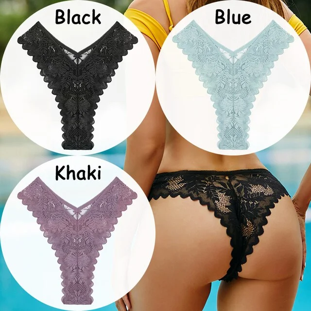 Billionm Lace Panties Women's Underwear Floral Women Panties Perspective Lingerie Brazilian Briefs V Waist Female Underpants
