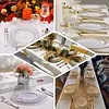 10 Pack | 7" Gold Lace Rim Ivory Plastic Dessert Appetizer Plates, Disposable Salad Plates