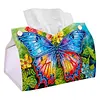 Blue Butterfly DIY PULeather Diamond Painting Tissue Box for Adults Beginners Decorative Diamond Art Paper Storage Holder for Living Room Bedroom Bathroom Table Decor