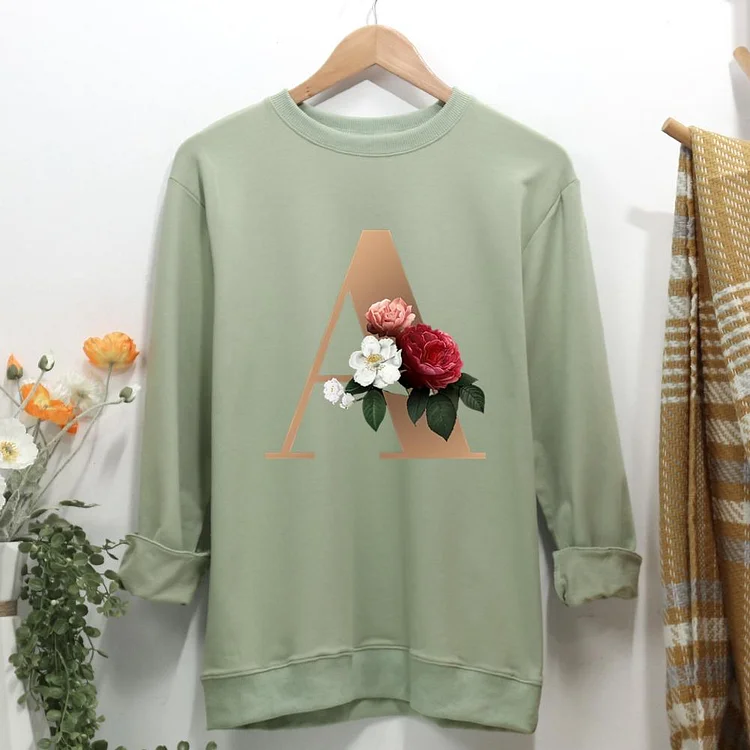 26 Flower Letters A Women Casual Sweatshirt-0020146