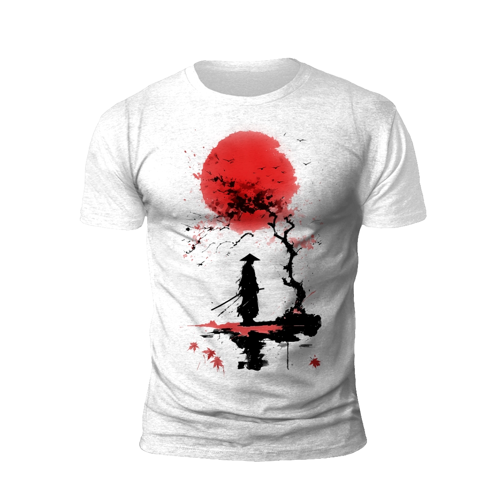 Samurai Silhouette: Red Sun T-Shirt