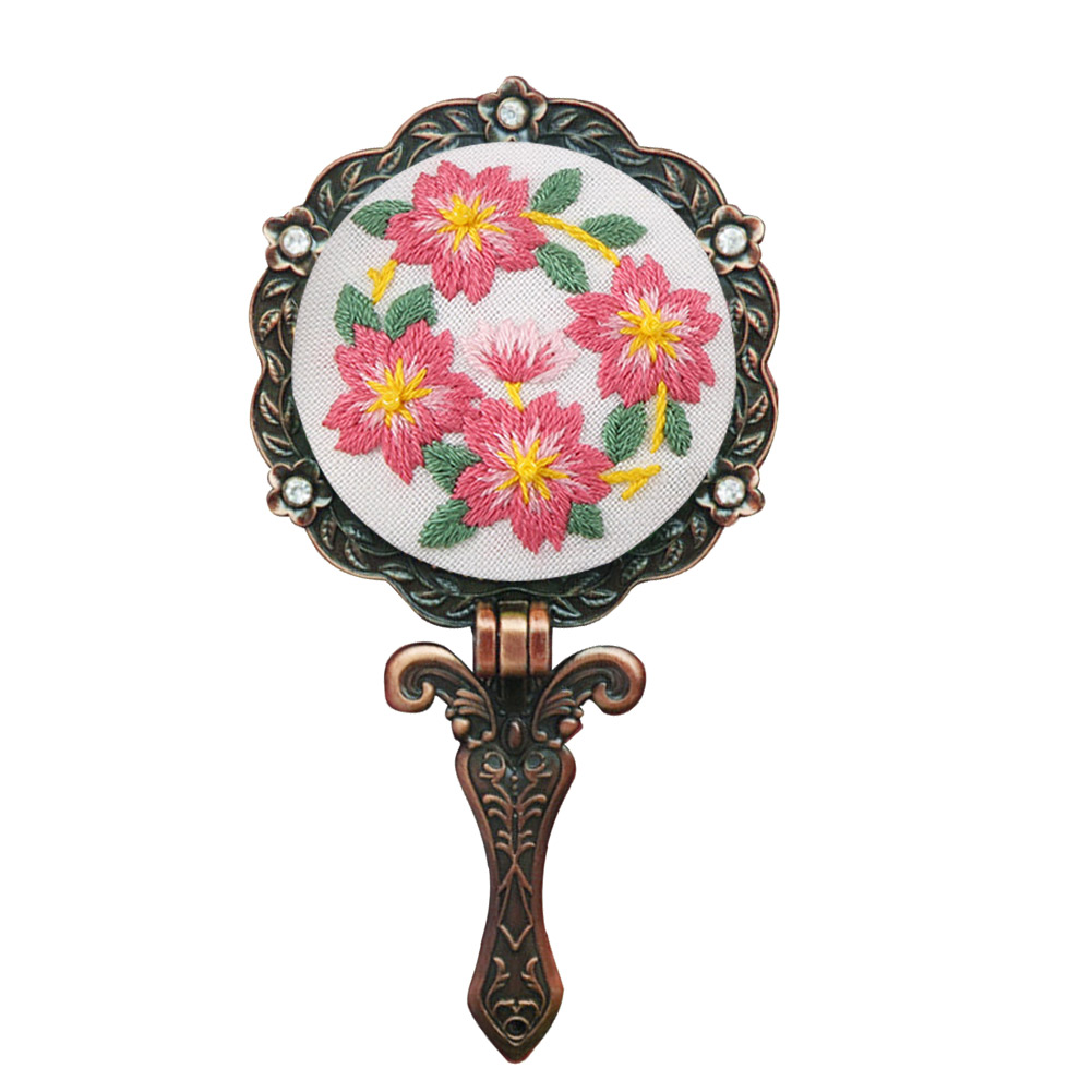 

Cherry Blossoms - Makeup Mirror Circle Embroidery - Cross Stitch, 501 Original