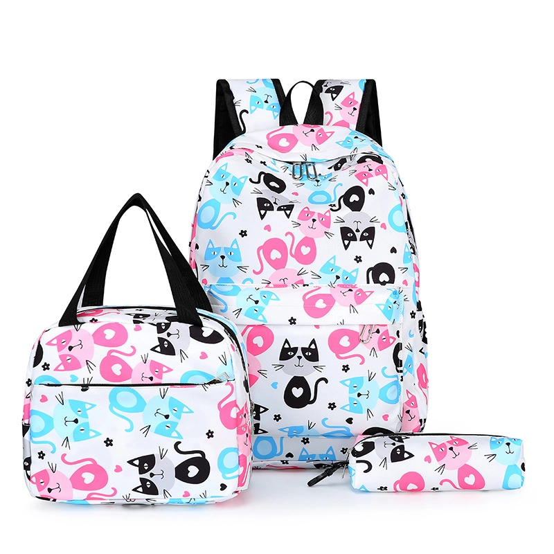 Three-piece Backpack Three-in-one Shoulder Bag Lunch Box Pencil Bag School Bag