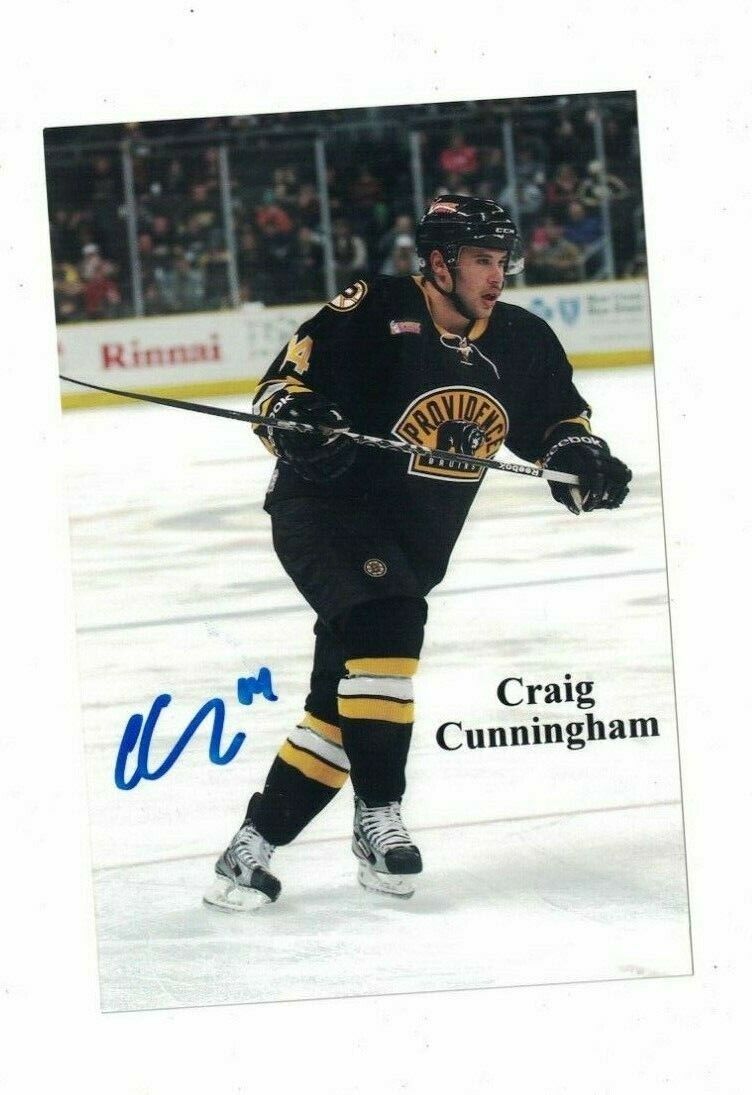 Craig Cunningham Providence Bruins Signed 4x6 Hockey Photo Poster painting W/Our COA B