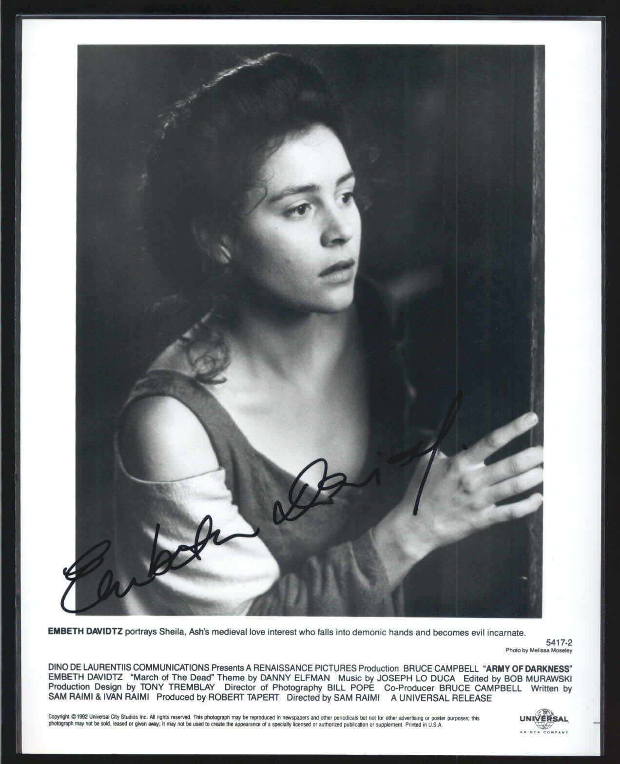 Embeth Davidtz - Signed Autograph Movie Still - Army of darkness