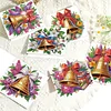 6PCS DIY Diamond Art Greeting Cards Christmas Bell Congratulations Cards & Gift