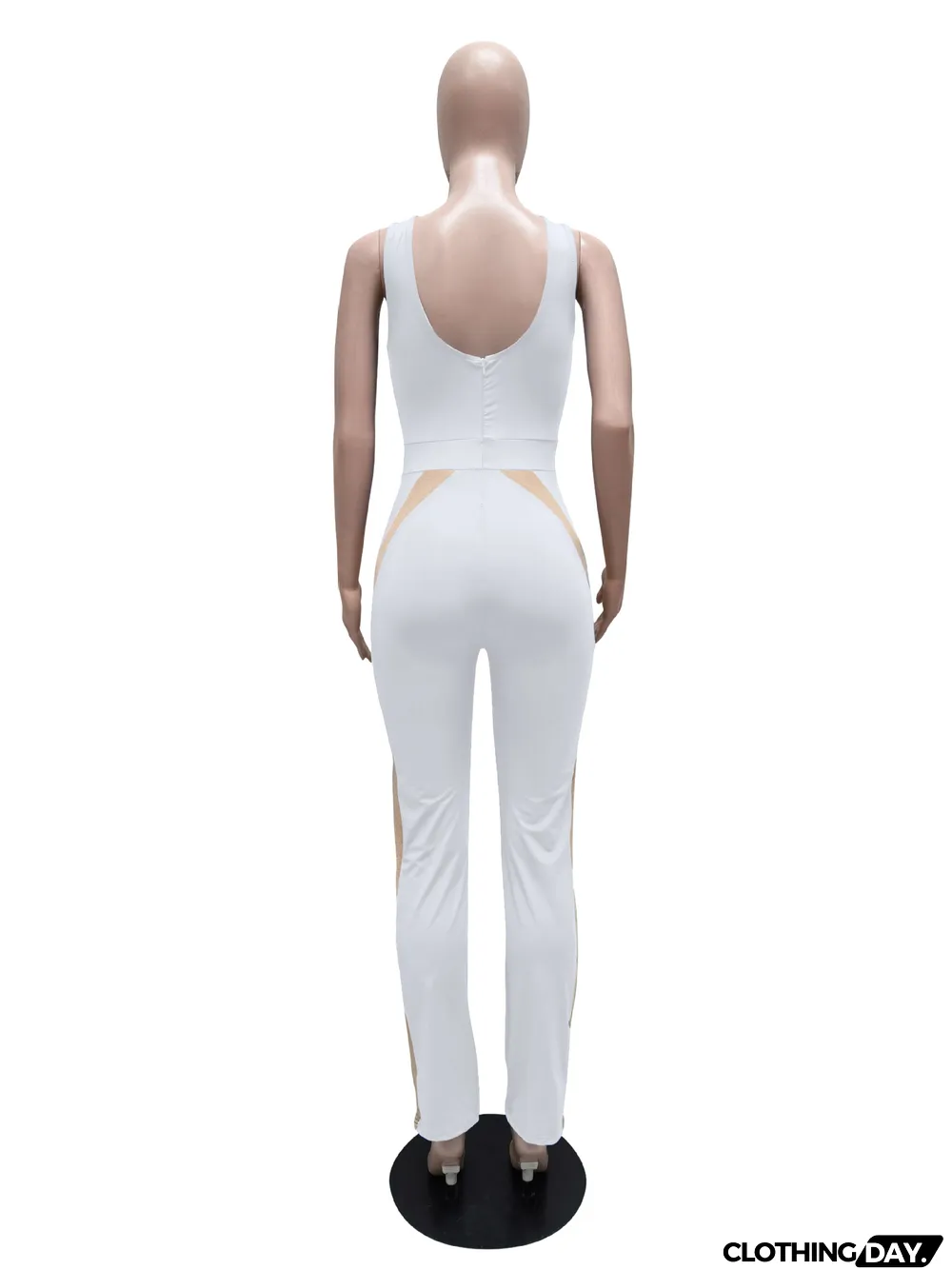 Fashion Patchwork Milk Silk Jumpsuit