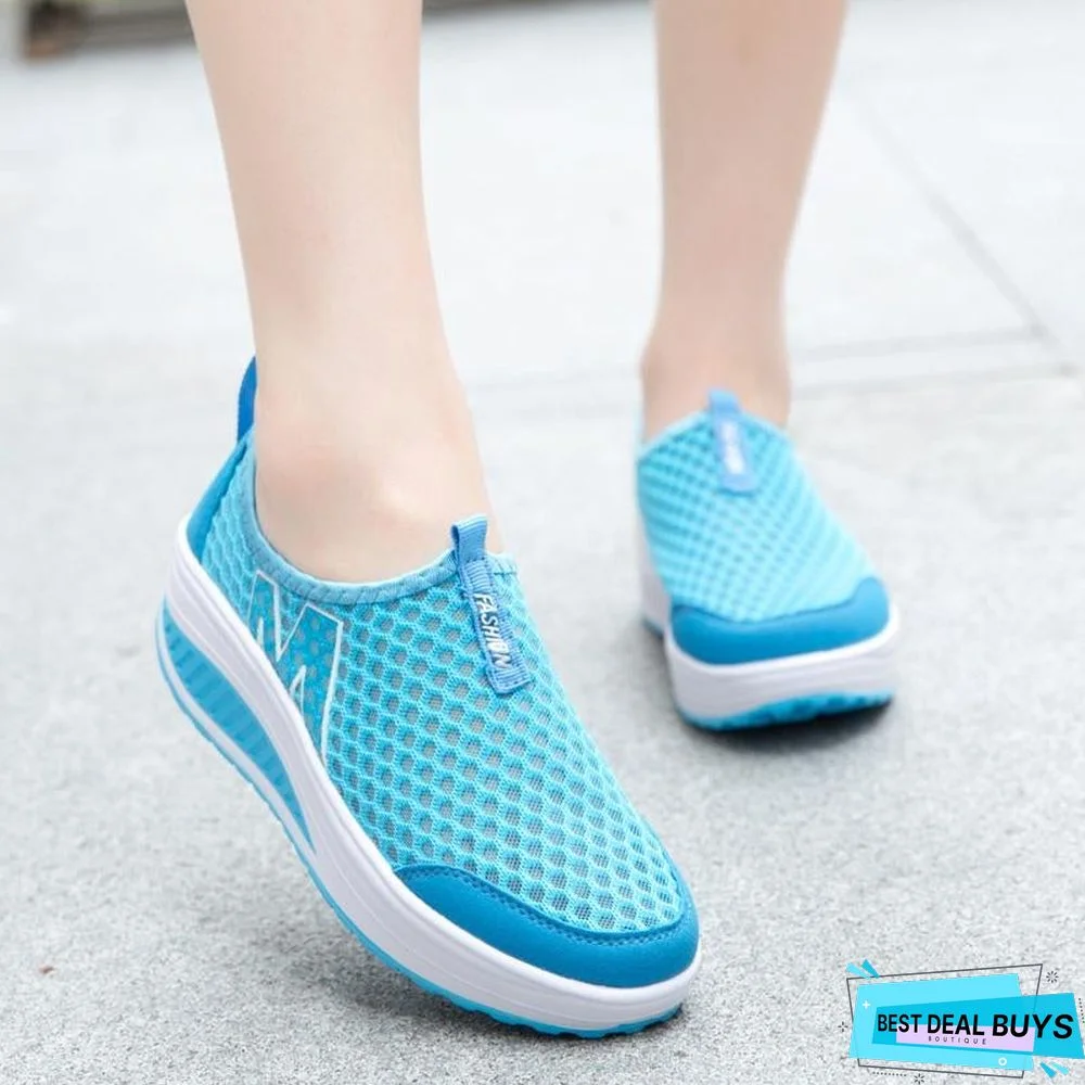 Women's Shoes Casual Breathable Sport Fashion Shoes Walking Flats Height Increasing Women Loafers