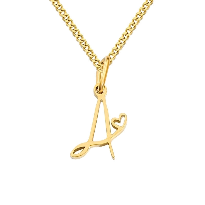 Stainless Steel Minimalist Plating Letter Solid Color Pendant Necklace