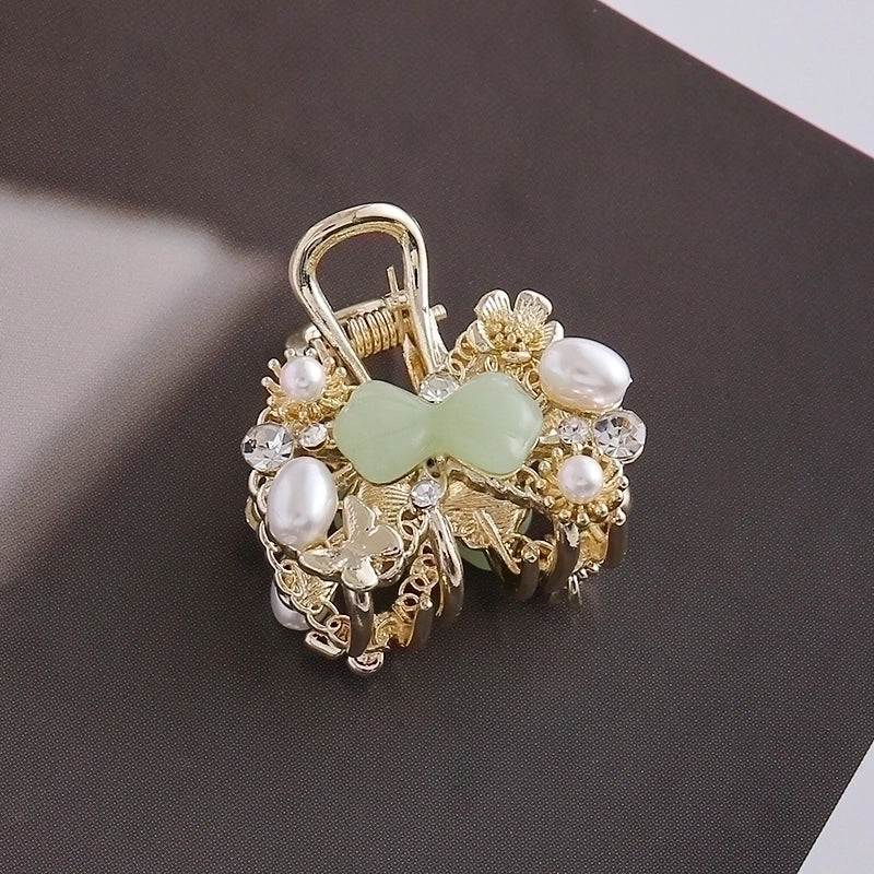 Women’s Classical Flower Bow Knot Alloy Inlay Rhinestones Hair Claws