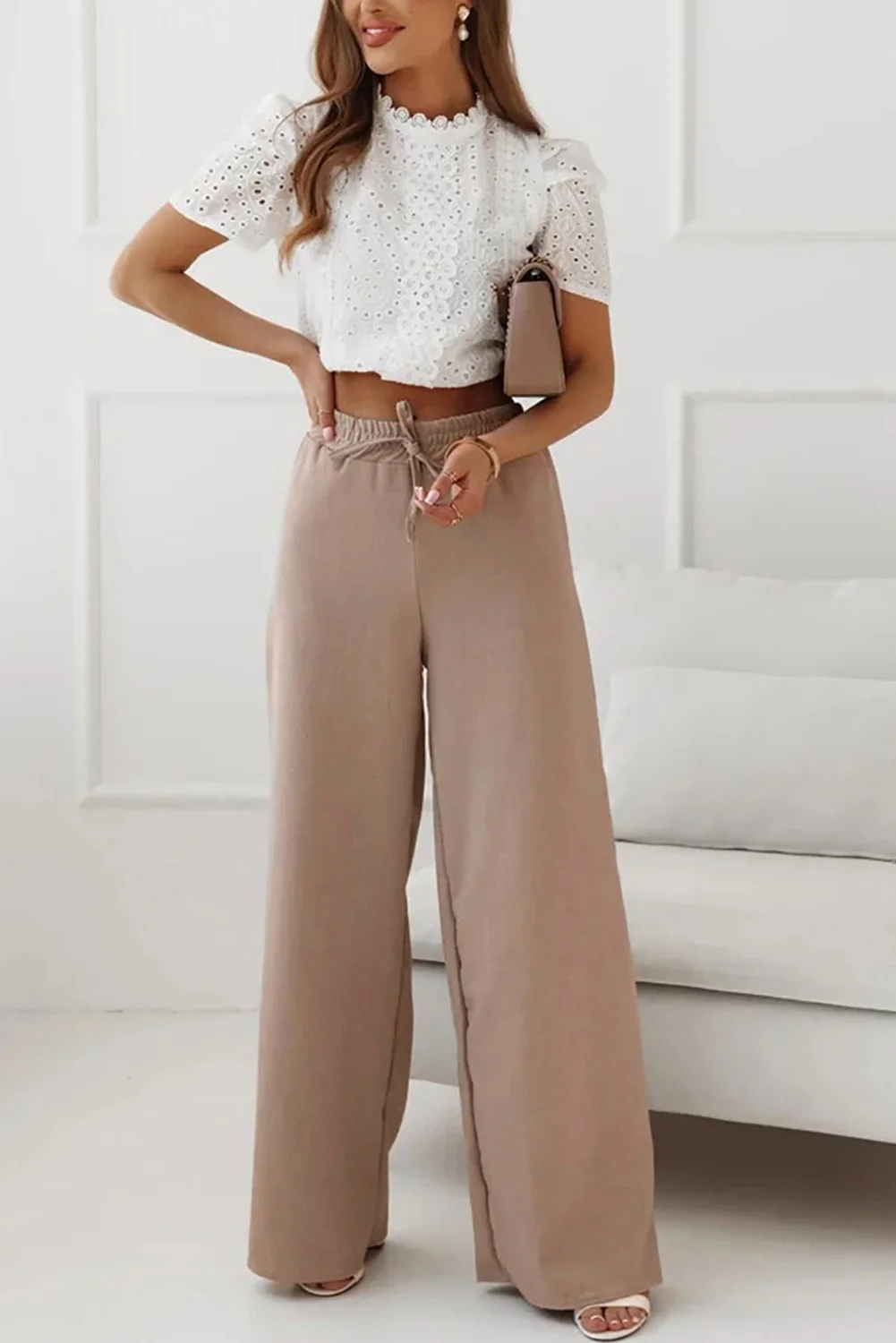 Wide Leg High Waist Casual Pants | IFYHOME