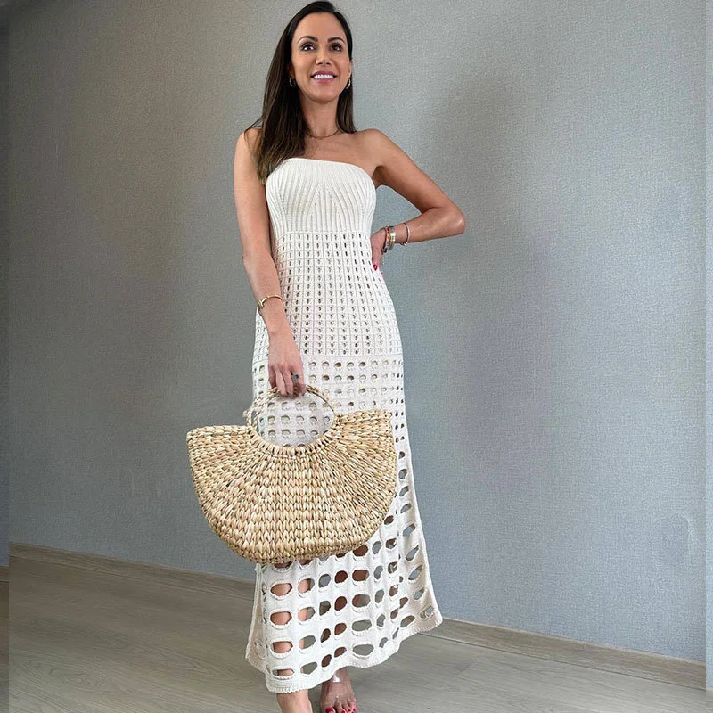 Athvotar Athvotar New Beach Shirt Bra Step By The Seaside Sexy Tight Dress Beach Dress