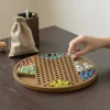 Wooden Checkers 60/90 Acrylic Marbles in 6 Colors, Classic Strategy Family Board Game for Kids and Adults
