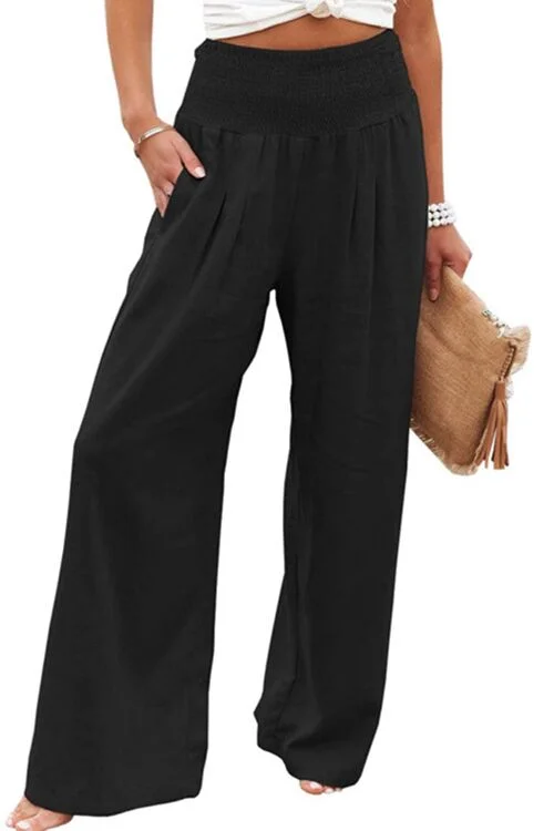 Kelsi Dress Elastic Waist Pockets Wide Leg Pants