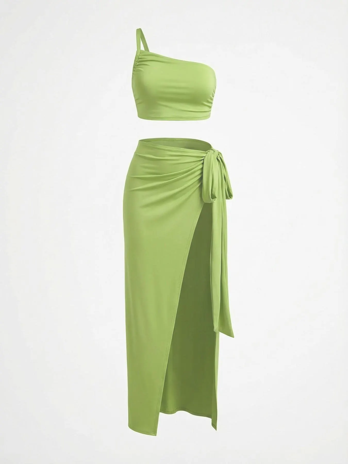Women's Summer Vacation Set, Sexy Halter Top & High Slit Bodycon Skirt, Ladies' Fashion, Chic Style Fit Womenswear, 2-Piece Ensemble Fitted Clothes Women's Summer Vacation Set, Sexy Halter Top & High Slit Bodycon Skirt, Ladies' Fashion, Chic Style Fit Womenswear, 2-Piece Ensemble Fitted Clothes