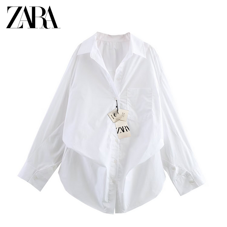 ZARA® 2025 nowa koszula z długim rękawem i klapami płaszcz