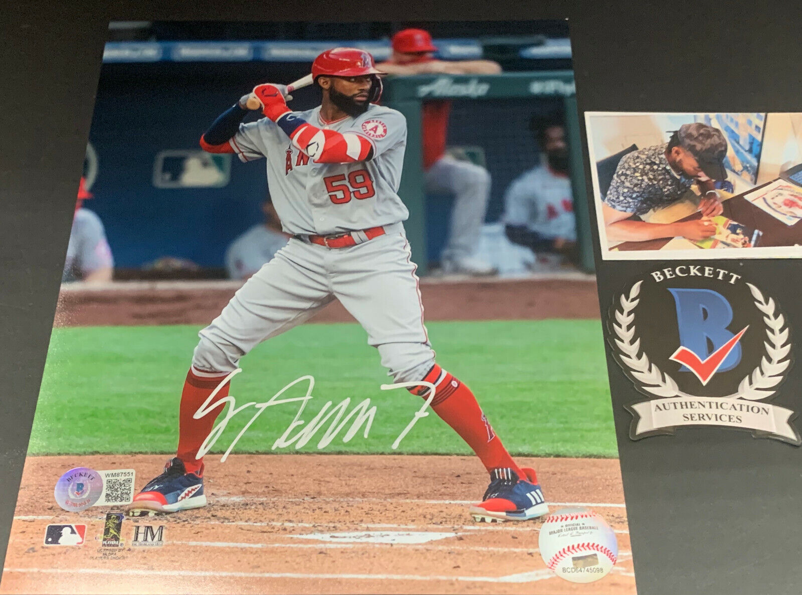 Jo Adell Los Angeles Angels Auto Signed 8x10 Photo Poster painting Beckett WITNESS COA -