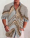 Men's cotton&linen long-sleeved fashion casual shirt  68b5