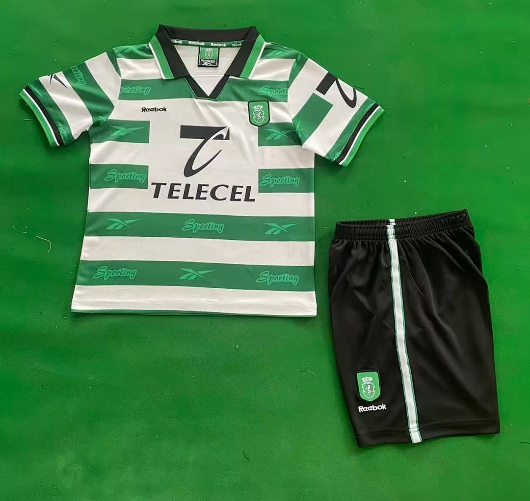 1999/2000 Retro Sporting Lisbon Home Football Jersey 1:1 Thai Quality Kids Size joyfball