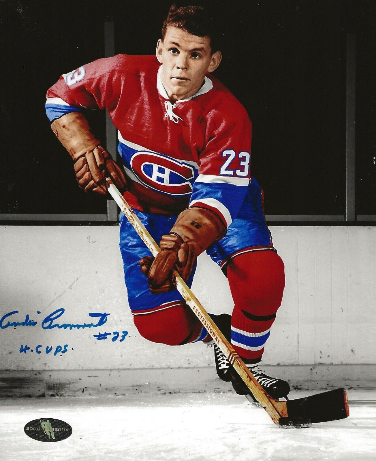 Andre Pronovost signed Montreal Canadiens 8x10 Photo Poster painting autographed