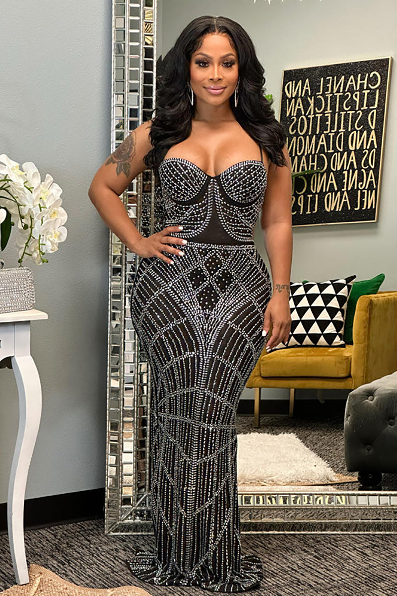 Backless High Slit Slip Dress Holiday Party
