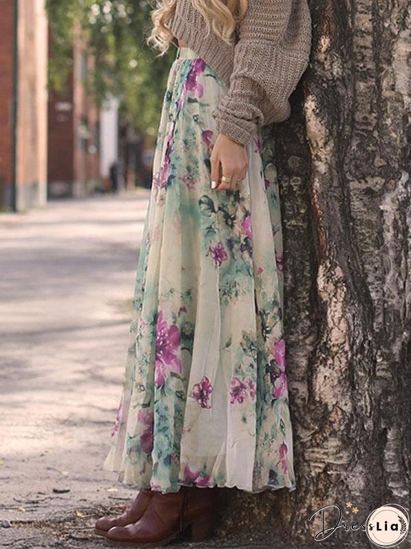 Bohemia Floral Beach Skirt